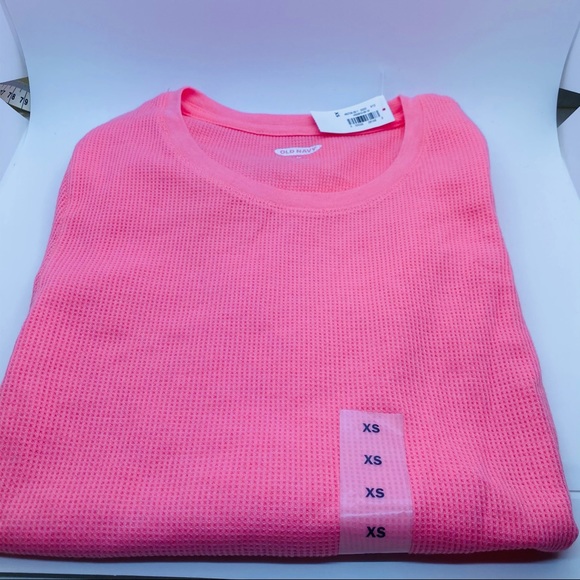Old Navy Tops - NWT Old Navy Waffle Shirt Pink XS